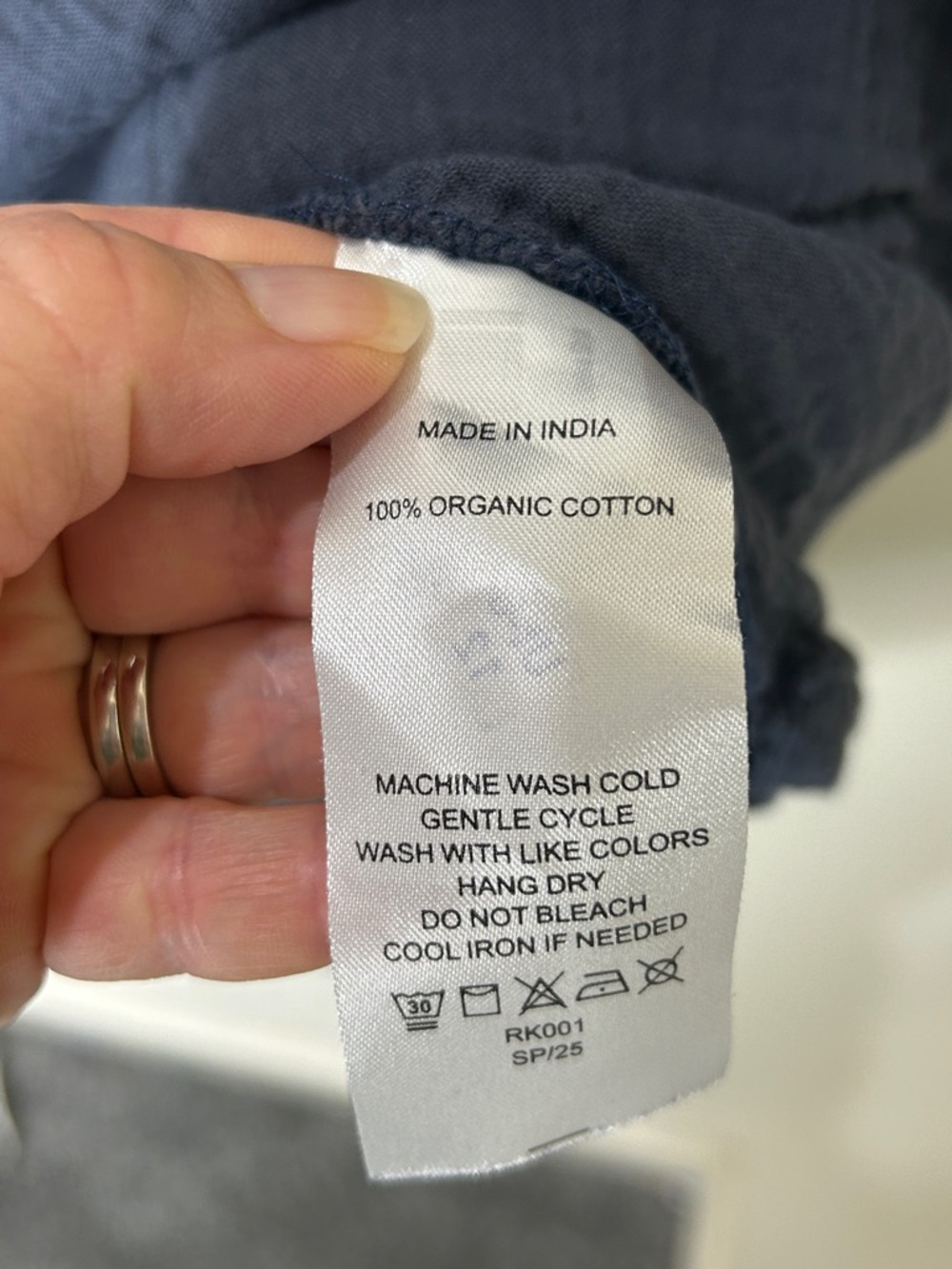 QUINCE 100% Organic Cotton Gauze Roll Sleeve Shirt Indigo Blue Size 3X - Picture 13 of 16